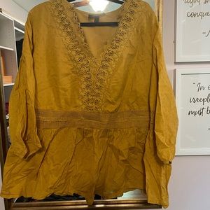 Lane Bryant Size 24 Top- Yellow